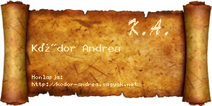 Kódor Andrea névjegykártya