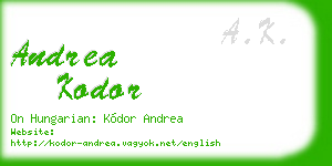 andrea kodor business card